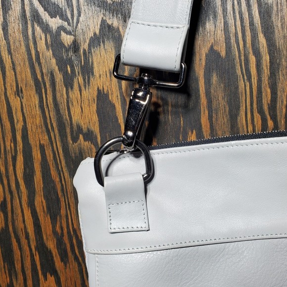 Common Projects Leather Helmet Bag Unisex Grey Crossbody Strap Fabric Lined RARE - Picture 4 of 15